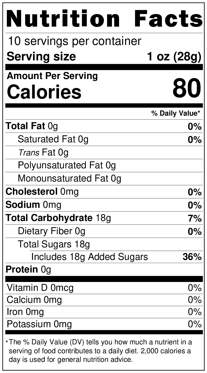 nutrition label